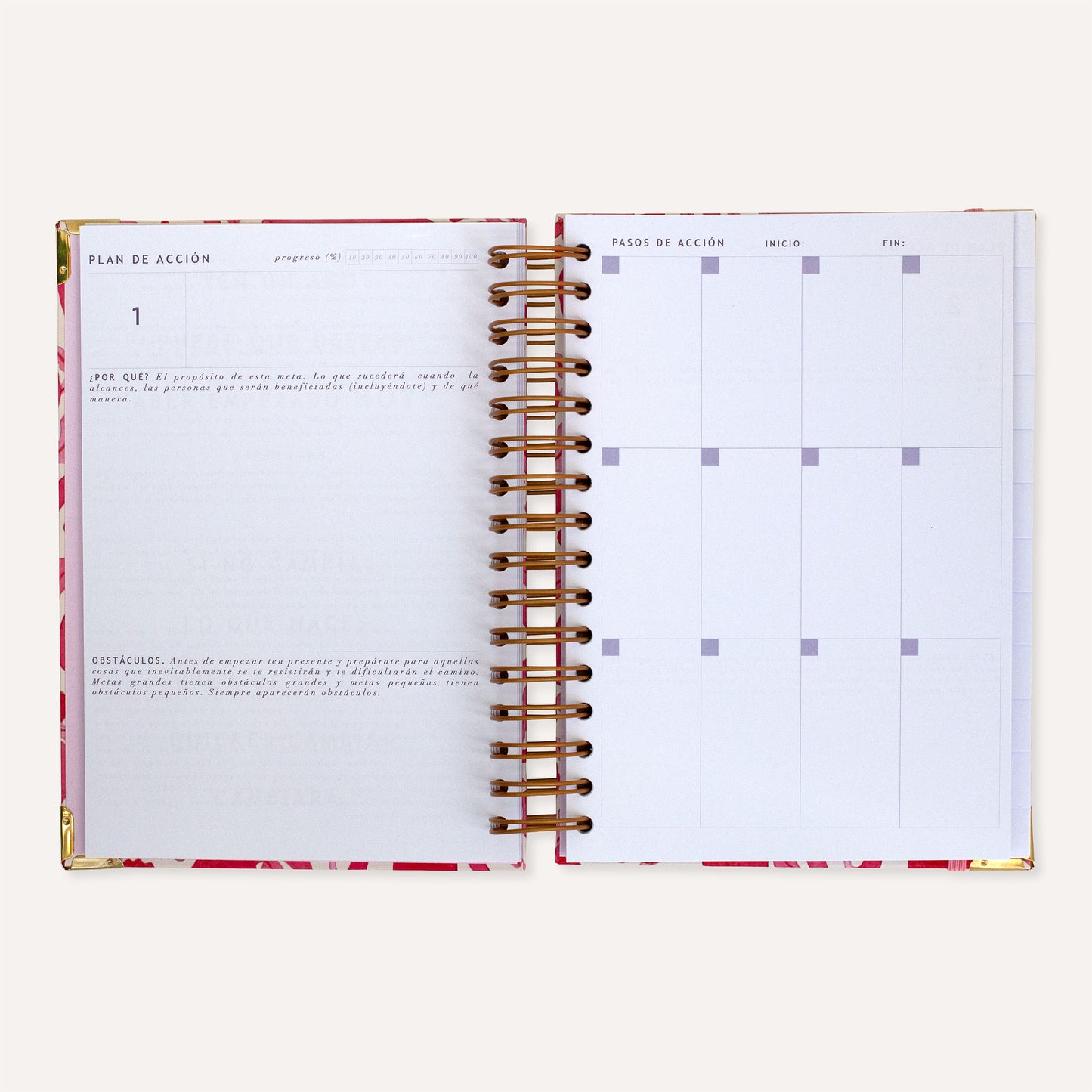 La Agenda Semanal sin fechas∙Jardín Rojo∙